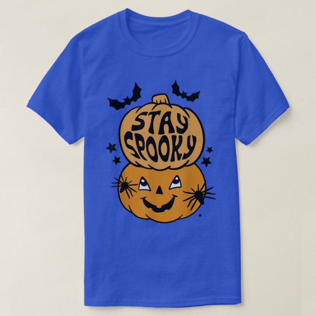 Stay Spooky Scary Pumpkin Horror Spooky Season Hal T-Shirt (Design Front)
