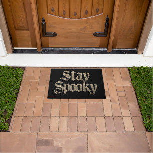 "Stay Spooky" Vintage Gothic Typography Doormat