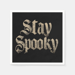 "Stay Spooky" Vintage Gothic Typography Napkin