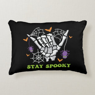 Stay Spooky with Hand Bones and Spider Webs Decorative Cushion