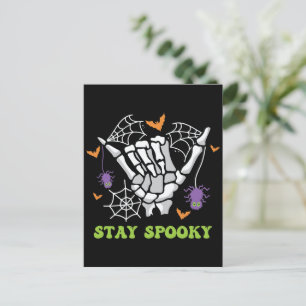 Stay Spooky with Hand Bones and Spider Webs Postcard