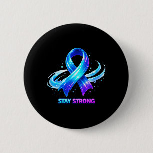 Stay Strong Awareness Ribbon Motivation Design 6 Cm Round Badge