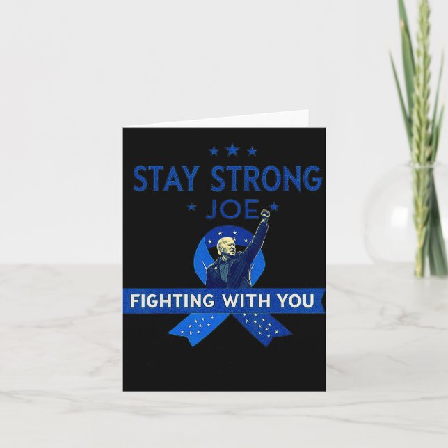 Stay Strong Biden Patriotic Support Ribbon Prostat Card (Front)