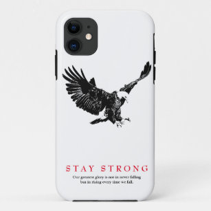 Stay Strong Black White Bald Eagle Motivational  Case-Mate iPhone Case