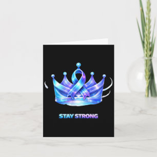 Stay Strong Crown Ribbon Awareness Strength Design Card