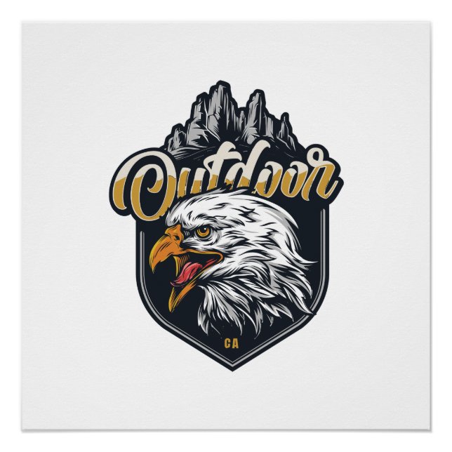 Stay Strong Eagle Outdoor Motivational quotes   Poster (Front)