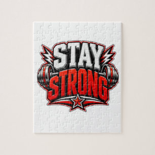 Stay Strong Fitness Motivation Gym Workout Design Jigsaw Puzzle