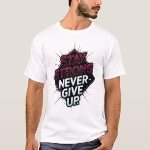 "Stay Strong Never Give Up" Motivational T-Shirt 