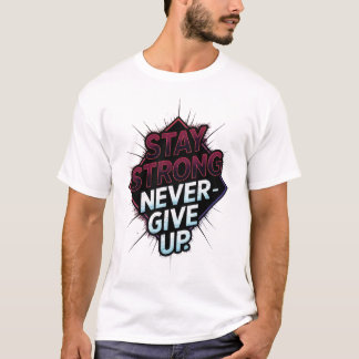 "Stay Strong Never Give Up" Motivational T-Shirt