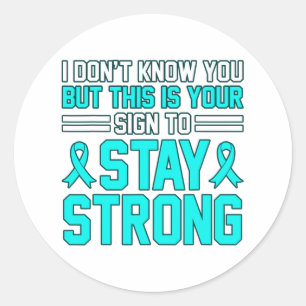 Stay Strong Ptsd Stress Awareness Ribbon Graphic  Classic Round Sticker