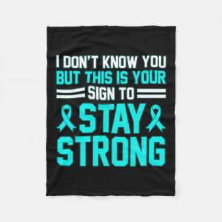 Stay Strong Ptsd Stress Awareness Ribbon Graphic  Fleece Blanket