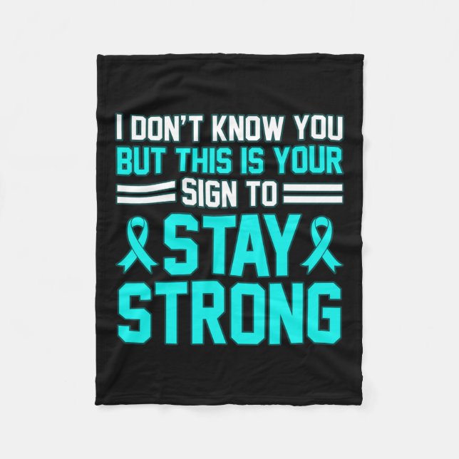 Stay Strong Ptsd Stress Awareness Ribbon Graphic  Fleece Blanket (Front)