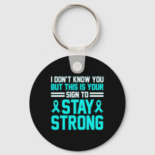 Stay Strong Ptsd Stress Awareness Ribbon Graphic Key Ring