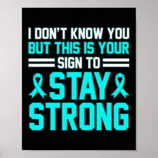 Stay Strong Ptsd Stress Awareness Ribbon Graphic  Poster