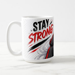 Stay Strong Silver Hair Anime Girl Coffee Mug