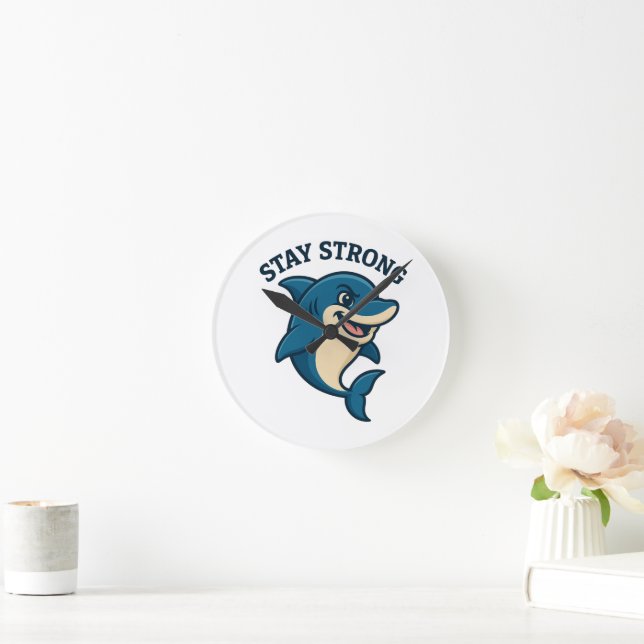 Stay Strong Splash T-Shirt Round Clock (Home)