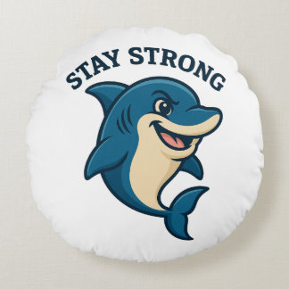 Stay Strong Splash T-Shirt Round Cushion