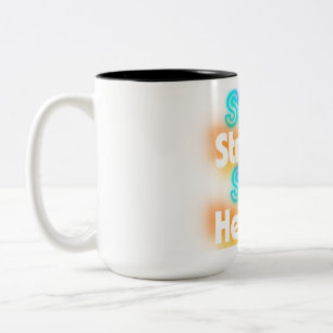 Stay Strong, Stay Healthy – Motivational Wellness  Two-Tone Coffee Mug