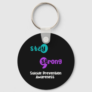 Stay Strong Suicide Prevention Awareness Semicolon Key Ring