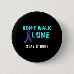 Stay Strong Teal-purple Ribbon Suicide Prevention 6 Cm Round Badge