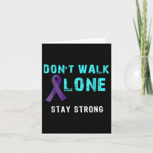 Stay Strong Teal-purple Ribbon Suicide Prevention Card