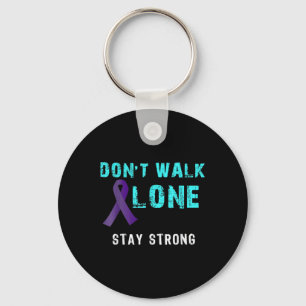 Stay Strong Teal-purple Ribbon Suicide Prevention Key Ring