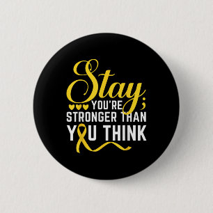 Stay Stronger Yellow Ribbon Suicide Prevention Awa 6 Cm Round Badge