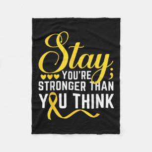 Stay Stronger Yellow Ribbon Suicide Prevention Awa Fleece Blanket