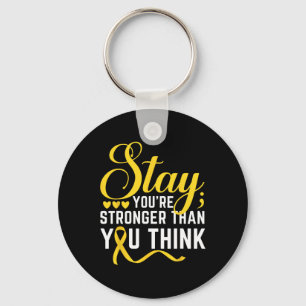 Stay Stronger Yellow Ribbon Suicide Prevention Awa Key Ring