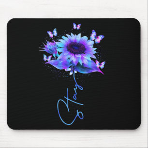 Stay Sunflower Butterfly Suicide Prevention Awaren Mouse Pad