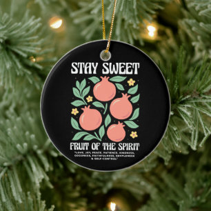 Stay Sweet Fruit Of The Spirit Fruity Pomegranate Ceramic Ornament