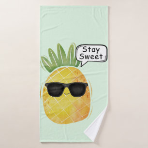 Stay Sweet Pineapple Cartoon Fun Bath Towel