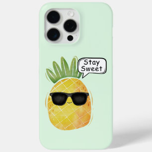 Stay Sweet Pineapple Cartoon Fun iPhone 15 Pro Max Case
