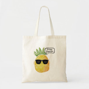 Stay Sweet Pineapple Cartoon Fun Tote Bag