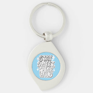 "Stay Sweet, Think Wild" – Playful Positivity Desi Key Ring