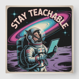 Stay Teachable Square Wall Clock