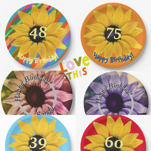 Stay the Course. Sunflower Photograph Enhanced  Paper Plate