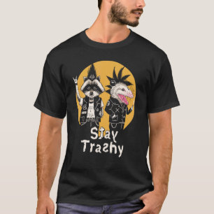 Stay Trashy Opossum Raccoon Rock T-Shirt