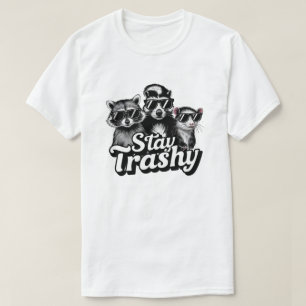 Stay Trashy Racoon Opossum Sunglasses Art T-Shirt