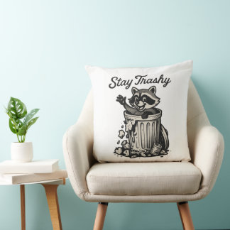 Stay Trashy Racoon pillow
