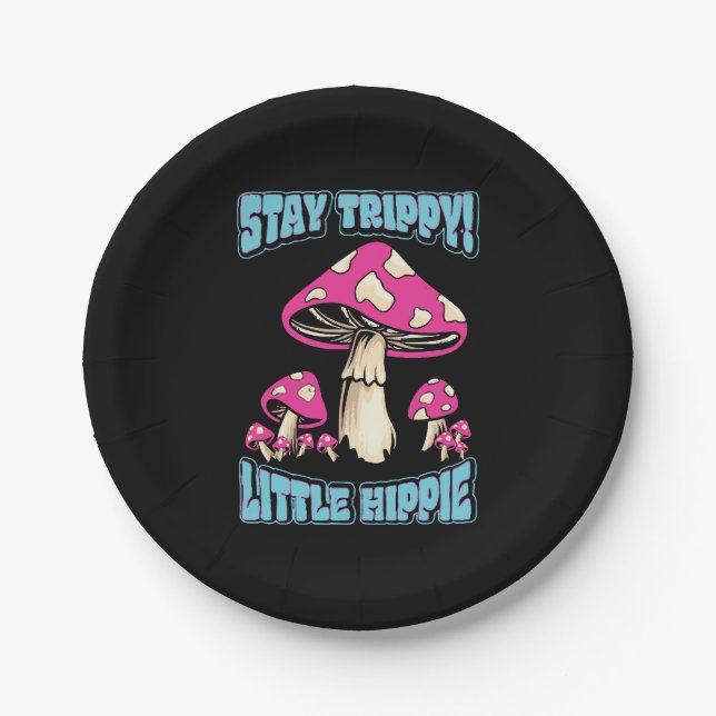 Stay Trippy! Little Hippie Paper Plate (Front)