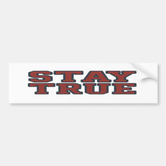 Stay True Retro Varsity Block Lettering Deep Red Bumper Sticker