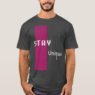Stay Unique Modern Graphic Art with Bold Pink T-Shirt