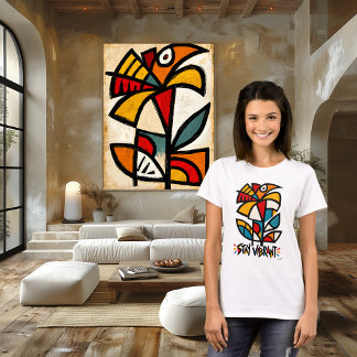 Stay Vibrant Colourful Marigold Tribal Abstract Ar T-Shirt