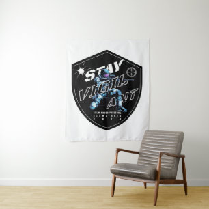 "Stay Vigilant - Bold Motivational Design" Tapestry