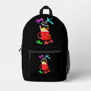 Stay Warm And Merry Cinnamon Snowflakes Christmas Printed Backpack
