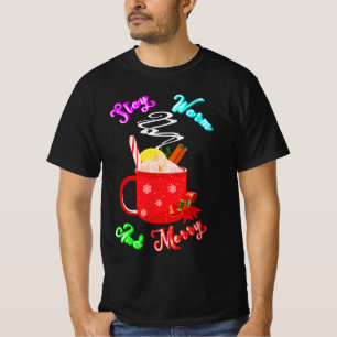 Stay Warm And Merry Cinnamon Snowflakes Christmas T-Shirt