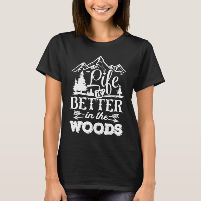 Stay Warm in Style with 'Life in the Woods' Pul T-Shirt (Front)