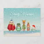 Stay Warm Postcard<br><div class="desc">Bundle Up And Stay Warm Thinking Of Me Postcard.</div>