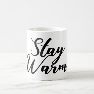 Stay warm words typography coffee mug